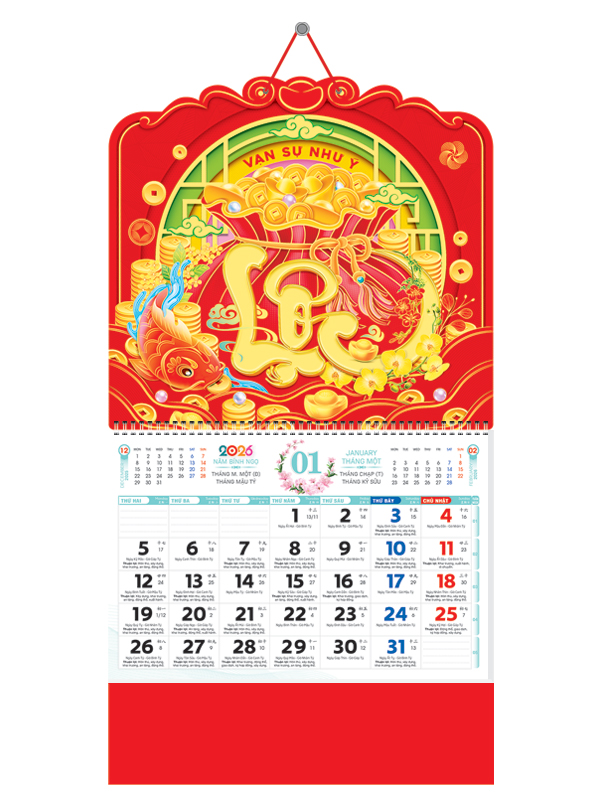 Lịch bìa treo HN 20